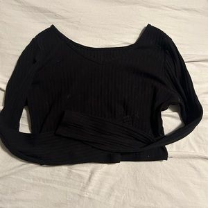 SHEIN cropped top, tight long sleeve.